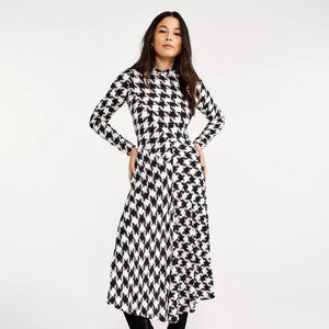 Ann Taylor Houndstooth Mockneck Dress